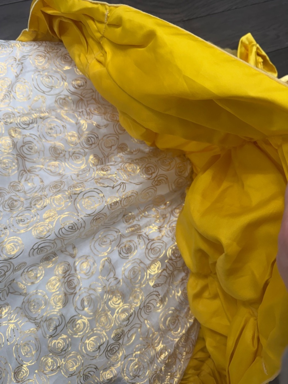 Yellow goldish Disney Princess belle Ball Gown Kids Costume pretend play - Picture 4 of 6